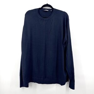 MURANO Modern Performance Mens XL Navy Blue Long Sleeve Knit Lightweight Sweater